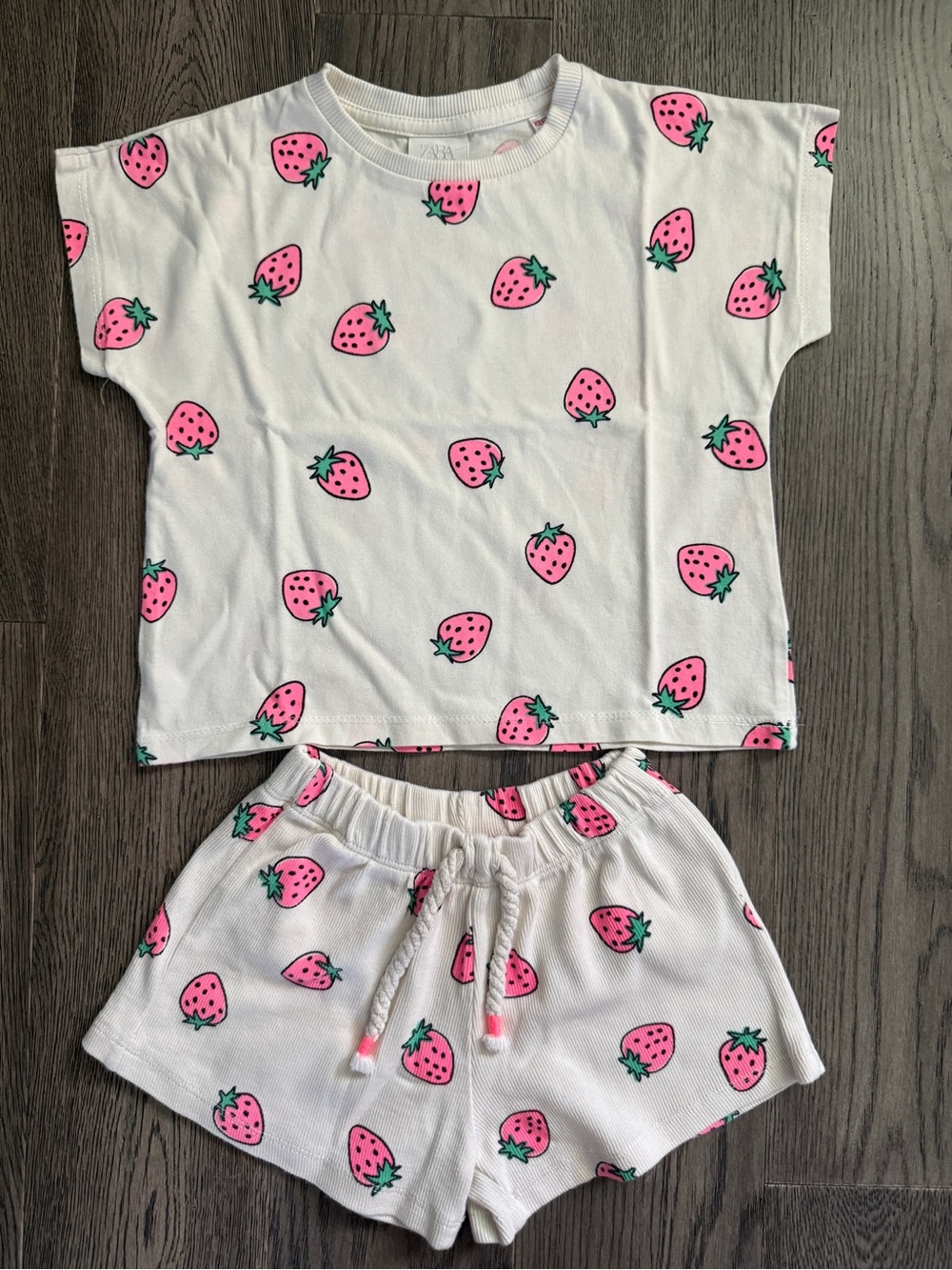 ZARA Kids Strawberry Print Set - Pink Strawberries